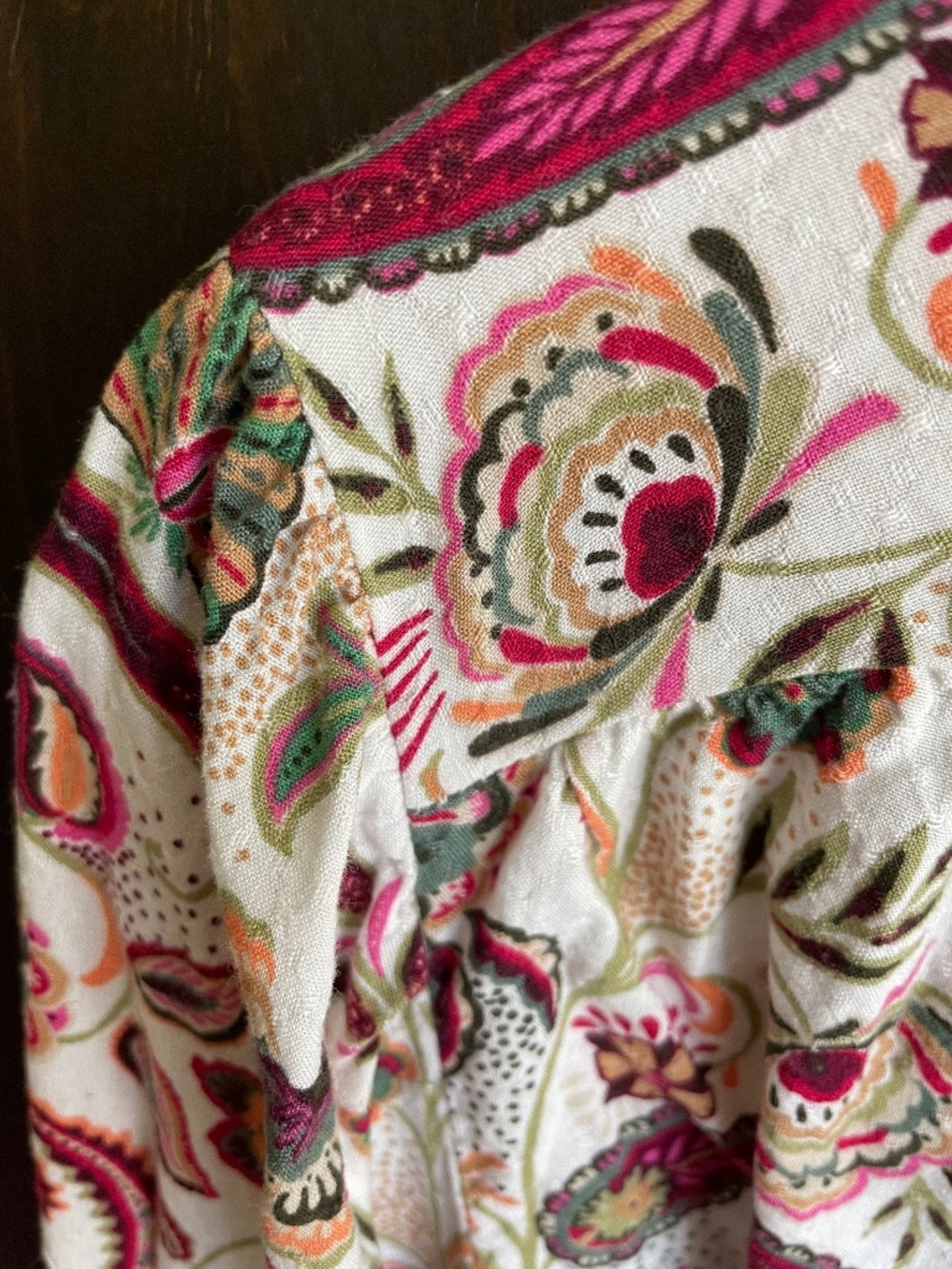 Soft, Flowing LOFT Floral Pattern Long Sleeve Blouse - Women's Large - Picture 5 of 10